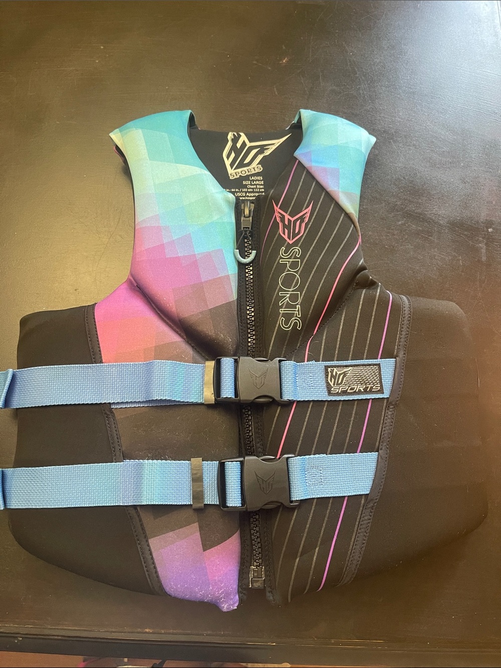 Women's Multicolor Neoprene Life Vest - Blue Straps
